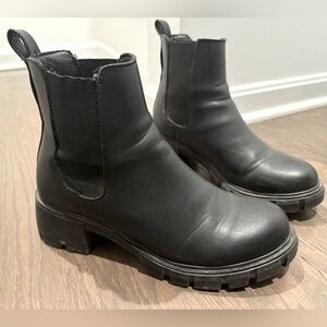 Steve Madden Black Combat Booties